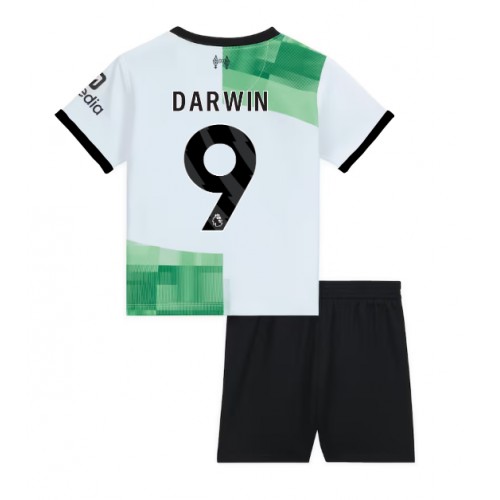 Dětský fotbalový dres Liverpool Darwin Nunez #9 2023-24 Venkovní Krátký Rukáv (+ trenýrky)